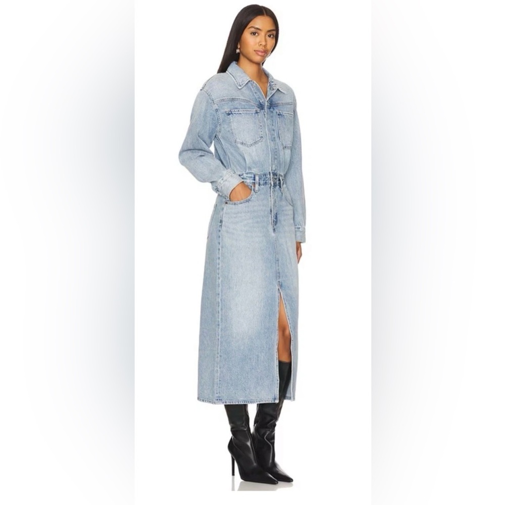 LEVI'S WESTERN DENIM MIDI SHIRT DRESS JEANS SIZE 33 NWT- Feeling This - Picture 3 of 9